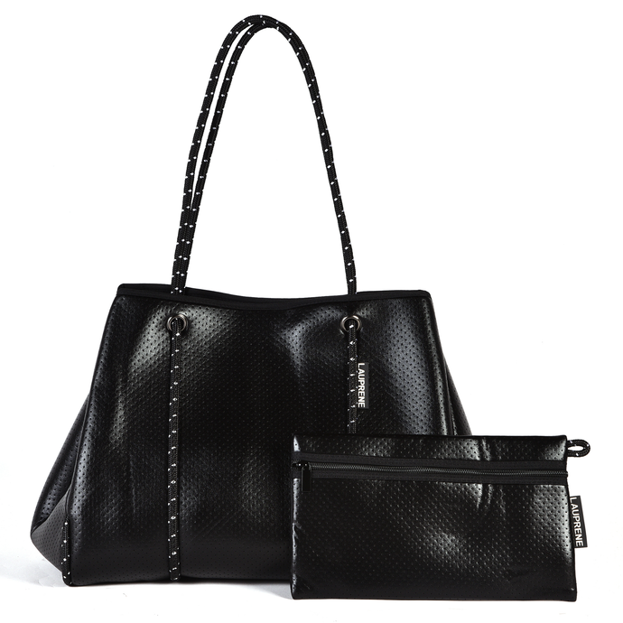 NEOPRENE TOTE BAG - METALLIC BLACK