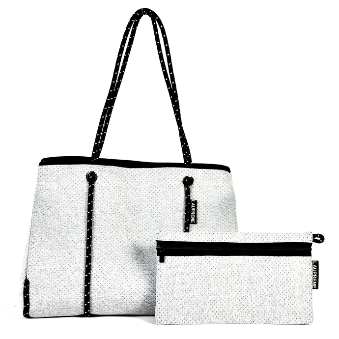 NEOPRENE TOTE BAG - LIGHT GREY